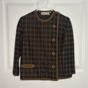 Vintage Gino Paoli Women's Plaid Wool  Jacket Size 10